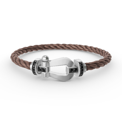 ¡®Sprite Jewelry¡¯FORCE LARGE HORSESHOE BLACK DIAMOND BRACELET SILVER