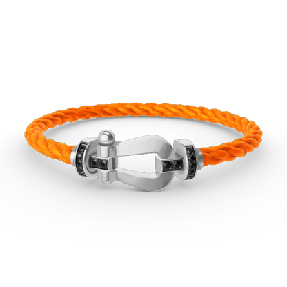¡®Sprite Jewelry¡¯FORCE LARGE HORSESHOE BLACK DIAMOND BRACELET SILVER