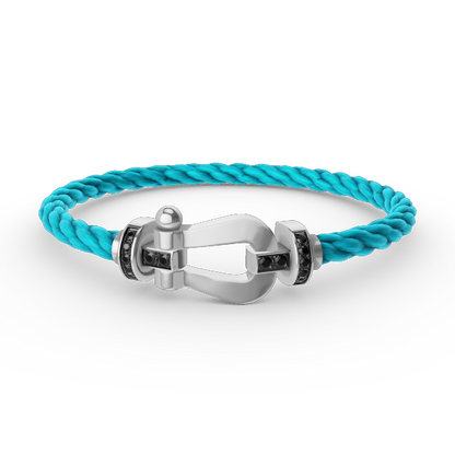 ¡®Sprite Jewelry¡¯FORCE LARGE HORSESHOE BLACK DIAMOND BRACELET SILVER
