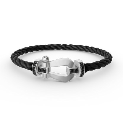 ¡®Sprite Jewelry¡¯FORCE LARGE HORSESHOE BLACK DIAMOND BRACELET SILVER