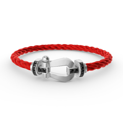 ¡®Sprite Jewelry¡¯FORCE LARGE HORSESHOE BLACK DIAMOND BRACELET SILVER