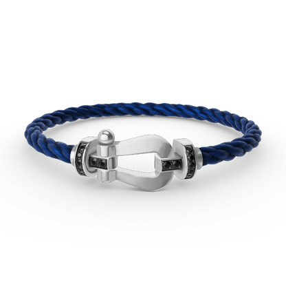 ¡®Sprite Jewelry¡¯FORCE LARGE HORSESHOE BLACK DIAMOND BRACELET SILVER