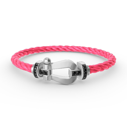 ¡®Sprite Jewelry¡¯FORCE LARGE HORSESHOE BLACK DIAMOND BRACELET SILVER