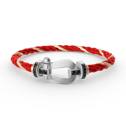¡®Sprite Jewelry¡¯FORCE LARGE HORSESHOE BLACK DIAMOND BRACELET SILVER