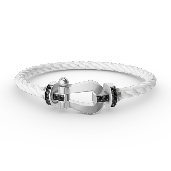 ¡®Sprite Jewelry¡¯FORCE LARGE HORSESHOE BLACK DIAMOND BRACELET SILVER