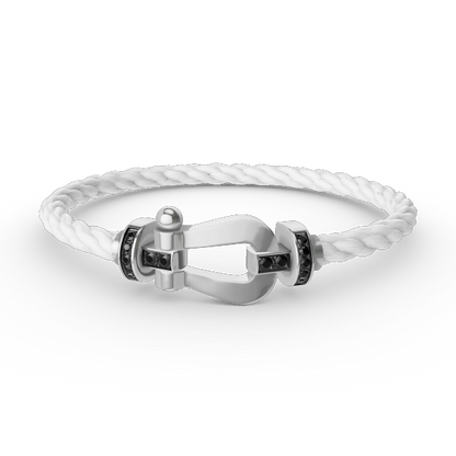¡®Sprite Jewelry¡¯FORCE LARGE HORSESHOE BLACK DIAMOND BRACELET SILVER