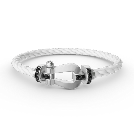¡®Sprite Jewelry¡¯FORCE LARGE HORSESHOE BLACK DIAMOND BRACELET SILVER