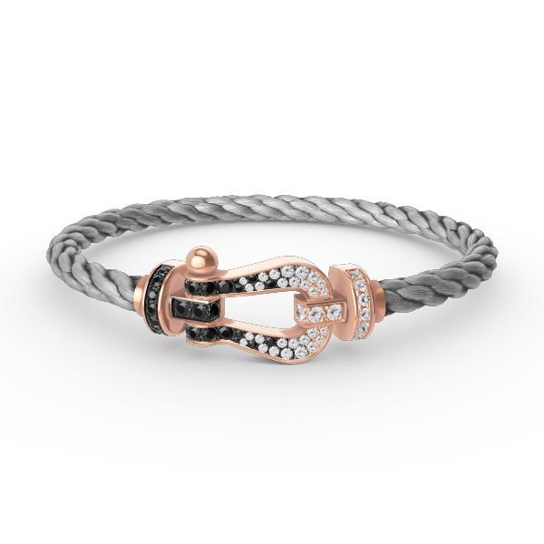 ¡®Sprite Jewelry¡¯FORCE LARGE HORSESHOE BLACK WHITE DIAMOND BRACELET ROSE GOLD