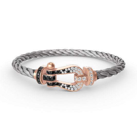 ¡®Sprite Jewelry¡¯FORCE LARGE HORSESHOE BLACK WHITE DIAMOND BRACELET ROSE GOLD