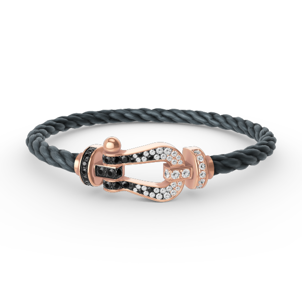 ¡®Sprite Jewelry¡¯FORCE LARGE HORSESHOE BLACK WHITE DIAMOND BRACELET ROSE GOLD