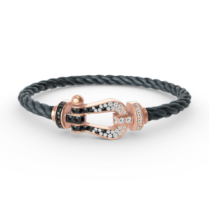 ¡®Sprite Jewelry¡¯FORCE LARGE HORSESHOE BLACK WHITE DIAMOND BRACELET ROSE GOLD