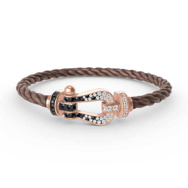 ¡®Sprite Jewelry¡¯FORCE LARGE HORSESHOE BLACK WHITE DIAMOND BRACELET ROSE GOLD