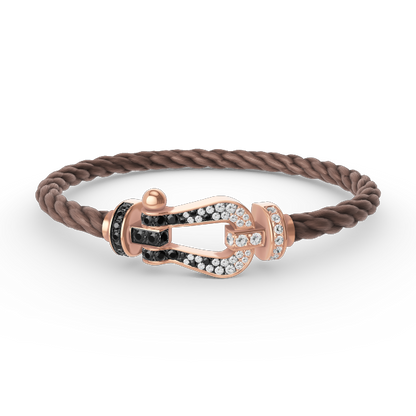 ¡®Sprite Jewelry¡¯FORCE LARGE HORSESHOE BLACK WHITE DIAMOND BRACELET ROSE GOLD