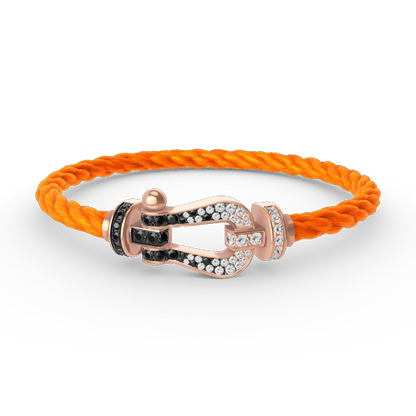 ¡®Sprite Jewelry¡¯FORCE LARGE HORSESHOE BLACK WHITE DIAMOND BRACELET ROSE GOLD