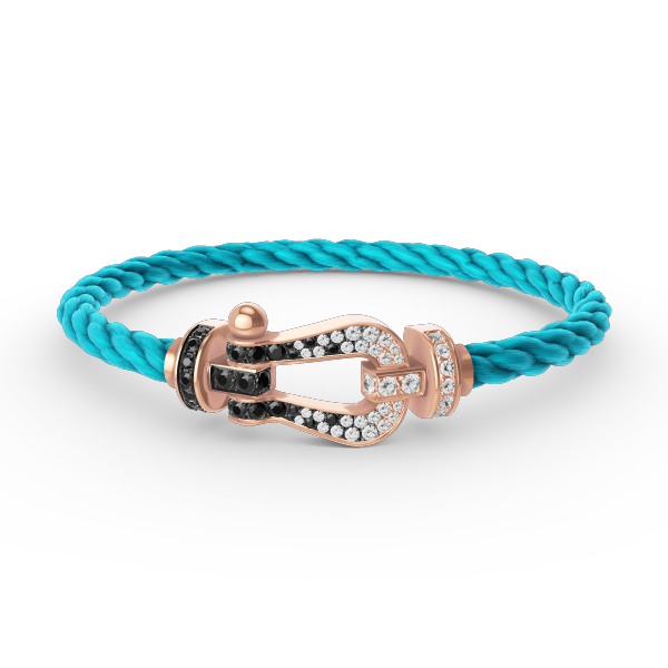 ¡®Sprite Jewelry¡¯FORCE LARGE HORSESHOE BLACK WHITE DIAMOND BRACELET ROSE GOLD