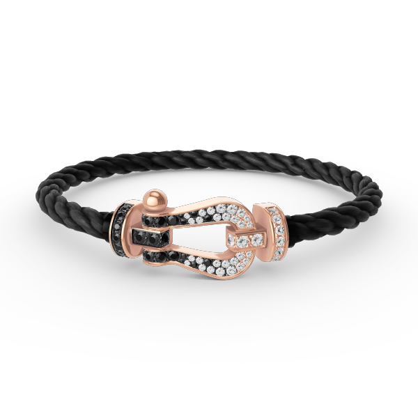 ¡®Sprite Jewelry¡¯FORCE LARGE HORSESHOE BLACK WHITE DIAMOND BRACELET ROSE GOLD
