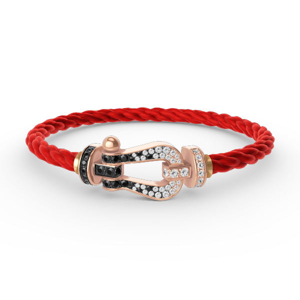 ¡®Sprite Jewelry¡¯FORCE LARGE HORSESHOE BLACK WHITE DIAMOND BRACELET ROSE GOLD