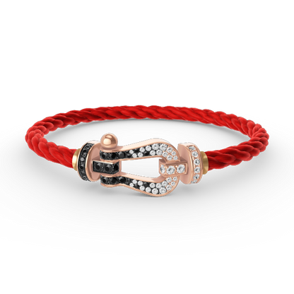 ¡®Sprite Jewelry¡¯FORCE LARGE HORSESHOE BLACK WHITE DIAMOND BRACELET ROSE GOLD