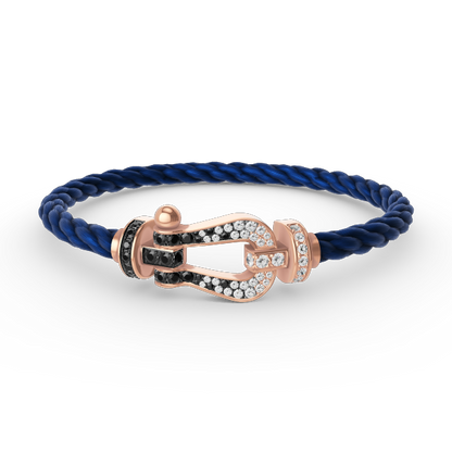 ¡®Sprite Jewelry¡¯FORCE LARGE HORSESHOE BLACK WHITE DIAMOND BRACELET ROSE GOLD