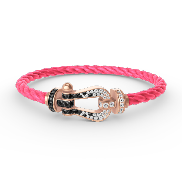 ¡®Sprite Jewelry¡¯FORCE LARGE HORSESHOE BLACK WHITE DIAMOND BRACELET ROSE GOLD