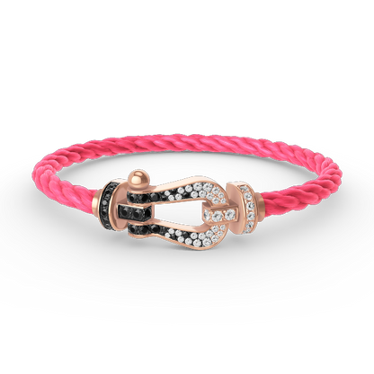 ¡®Sprite Jewelry¡¯FORCE LARGE HORSESHOE BLACK WHITE DIAMOND BRACELET ROSE GOLD