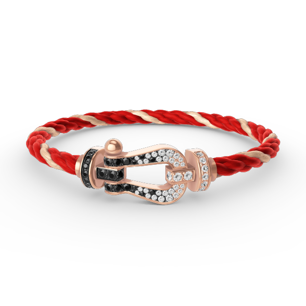 ¡®Sprite Jewelry¡¯FORCE LARGE HORSESHOE BLACK WHITE DIAMOND BRACELET ROSE GOLD