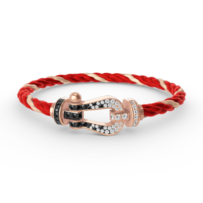 ¡®Sprite Jewelry¡¯FORCE LARGE HORSESHOE BLACK WHITE DIAMOND BRACELET ROSE GOLD