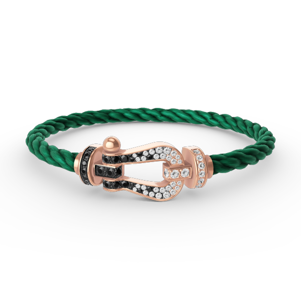 ¡®Sprite Jewelry¡¯FORCE LARGE HORSESHOE BLACK WHITE DIAMOND BRACELET ROSE GOLD