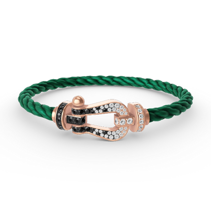 ¡®Sprite Jewelry¡¯FORCE LARGE HORSESHOE BLACK WHITE DIAMOND BRACELET ROSE GOLD