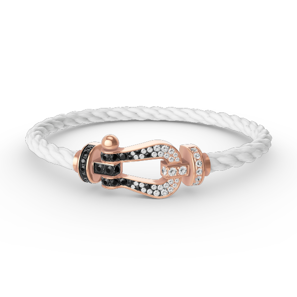 ¡®Sprite Jewelry¡¯FORCE LARGE HORSESHOE BLACK WHITE DIAMOND BRACELET ROSE GOLD
