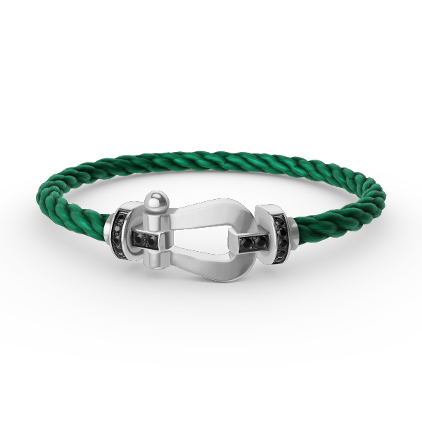 ¡®Sprite Jewelry¡¯FORCE LARGE HORSESHOE BLACK DIAMOND BRACELET SILVER