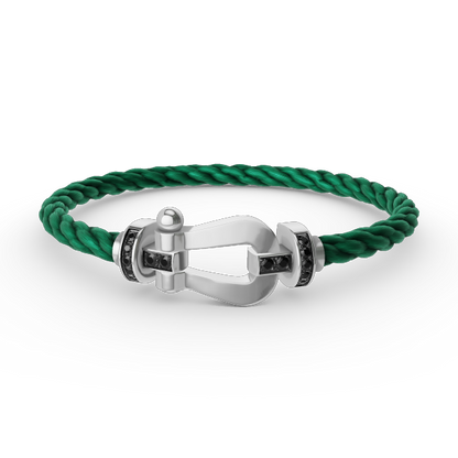 ¡®Sprite Jewelry¡¯FORCE LARGE HORSESHOE BLACK DIAMOND BRACELET SILVER