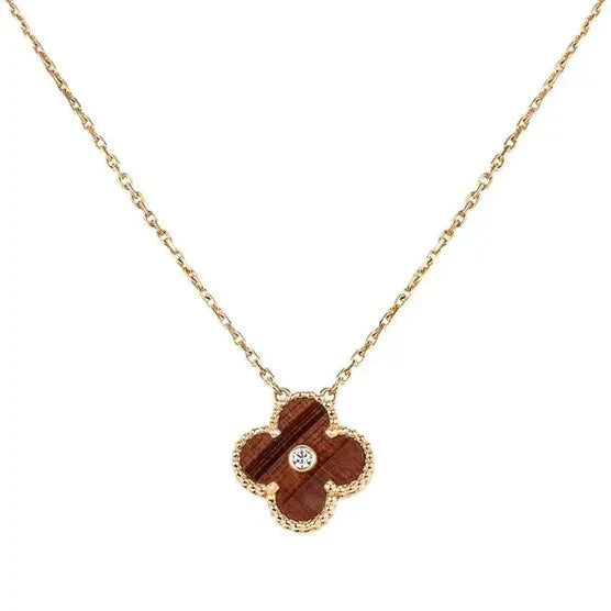 ¡®Sprite Jewelry¡¯CLOVER 15MM DIAMOND AND YELLOW TIGER'S EYE AGATE necklace