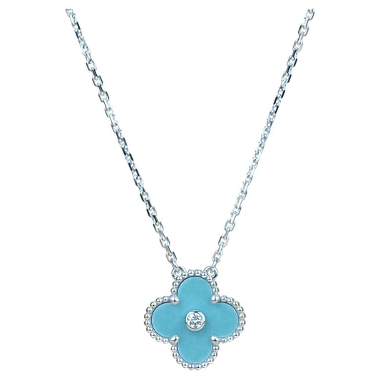 ¡®Sprite Jewelry¡¯CLOVER 15MM DIAMOND SVRES PORCELAIN  NECKLACE SILVER