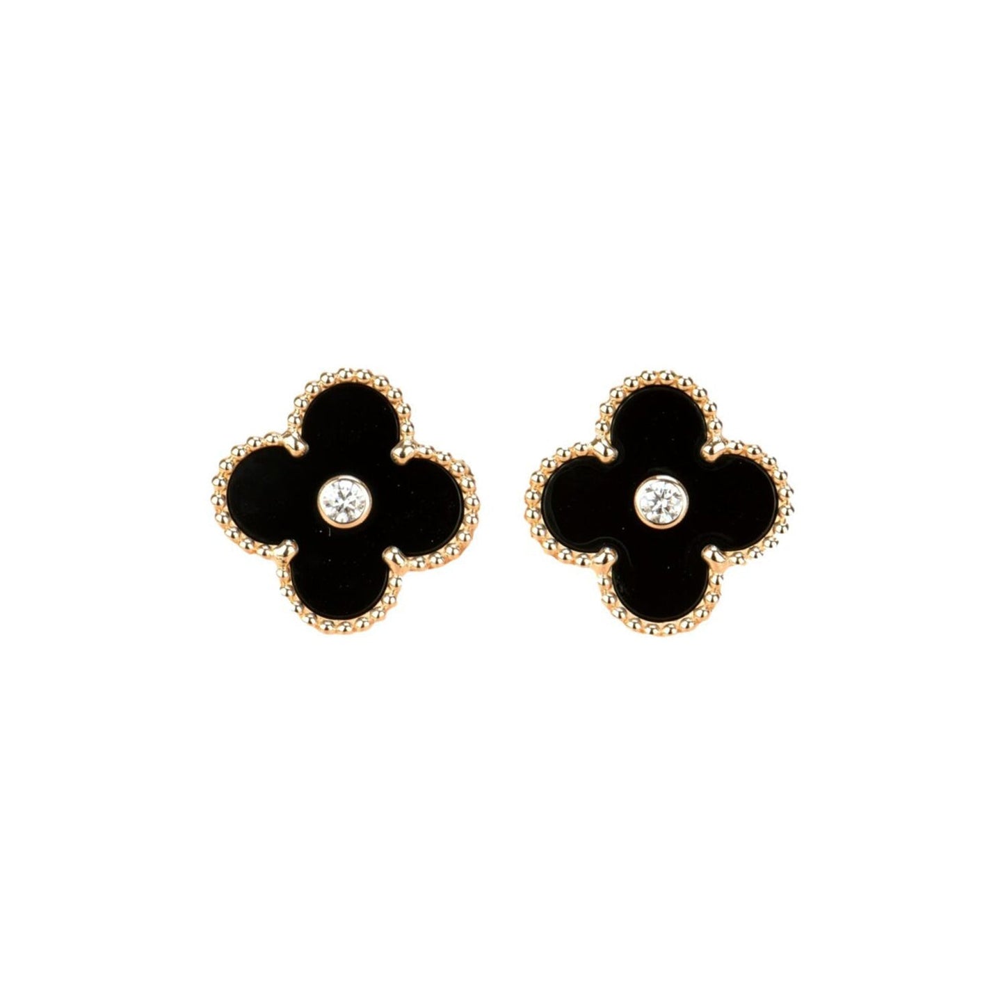 ¡®Sprite Jewelry¡¯CLOVER MEDIUM 1 MOTIFS ONYX DIAMOND EARRINGS