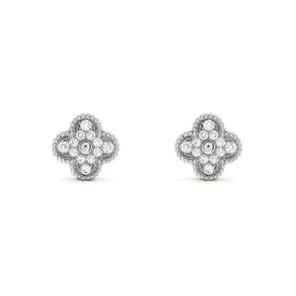 ¡®Sprite Jewelry¡¯CLOVER 1 MOTIFS DIAMOND STUD EARRINGS SILVER