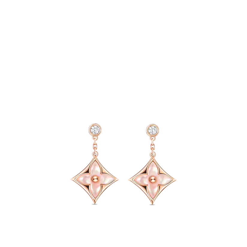 ¡®Sprite Jewelry¡¯DOUBLE STAR PINK GOLD MOP DROP EARRINGS