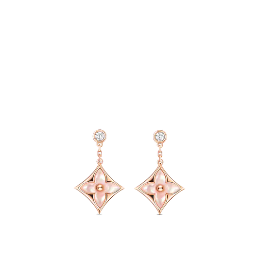 ¡®Sprite Jewelry¡¯DOUBLE STAR PINK GOLD MOP DROP EARRINGS