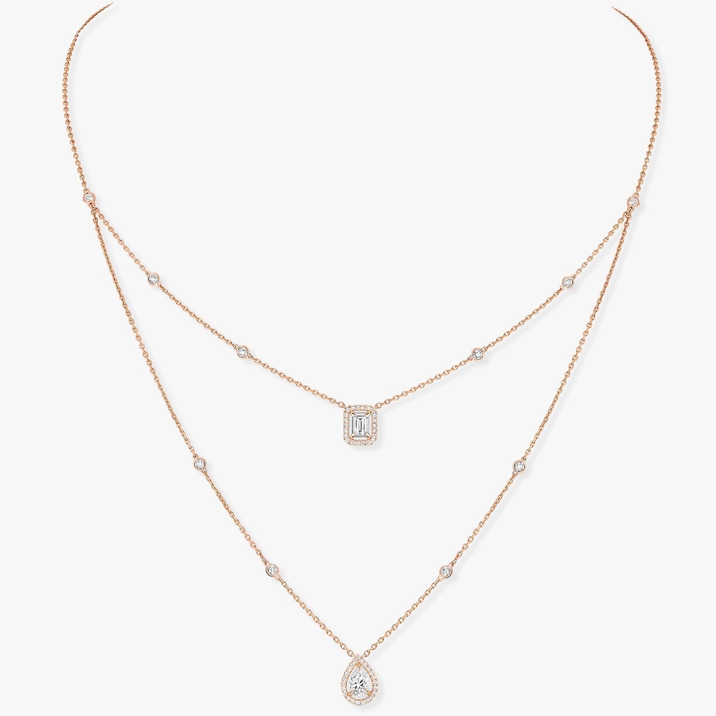 [Sprite Jewelry]MY TWIN 2 ROW DIAMOND NECKLACE