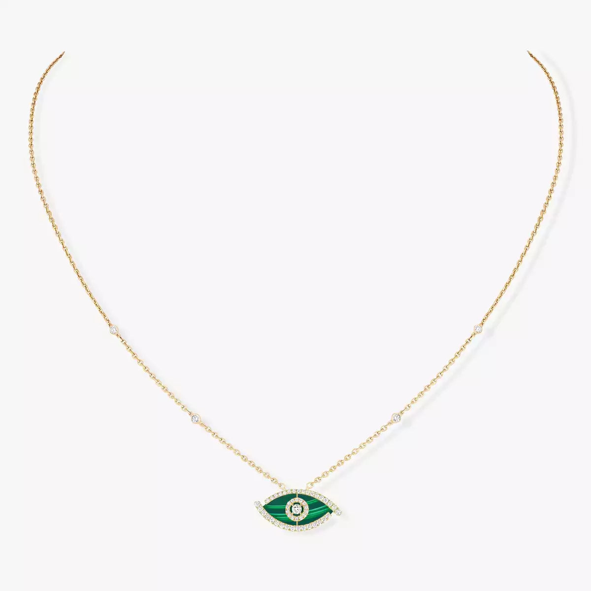 [Sprite Jewelry]Lucky Eye Diamond Necklace in Rose Gold and Turquoise