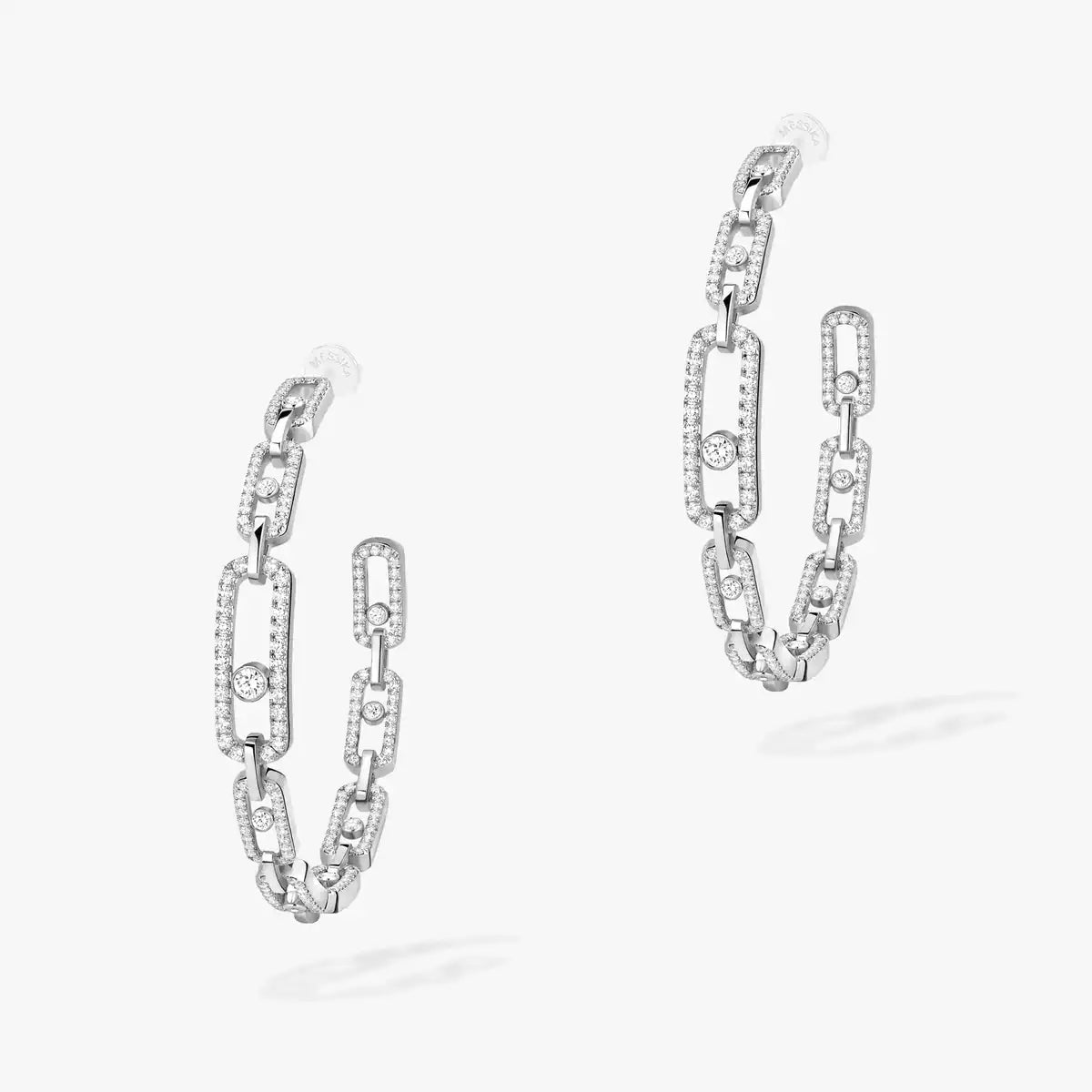 [[Sprite Jewelry]Move Link Diamond Hoop Earrings