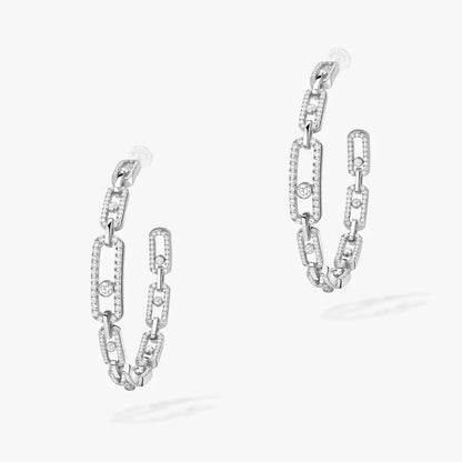 [[Sprite Jewelry]Move Link Diamond Hoop Earrings