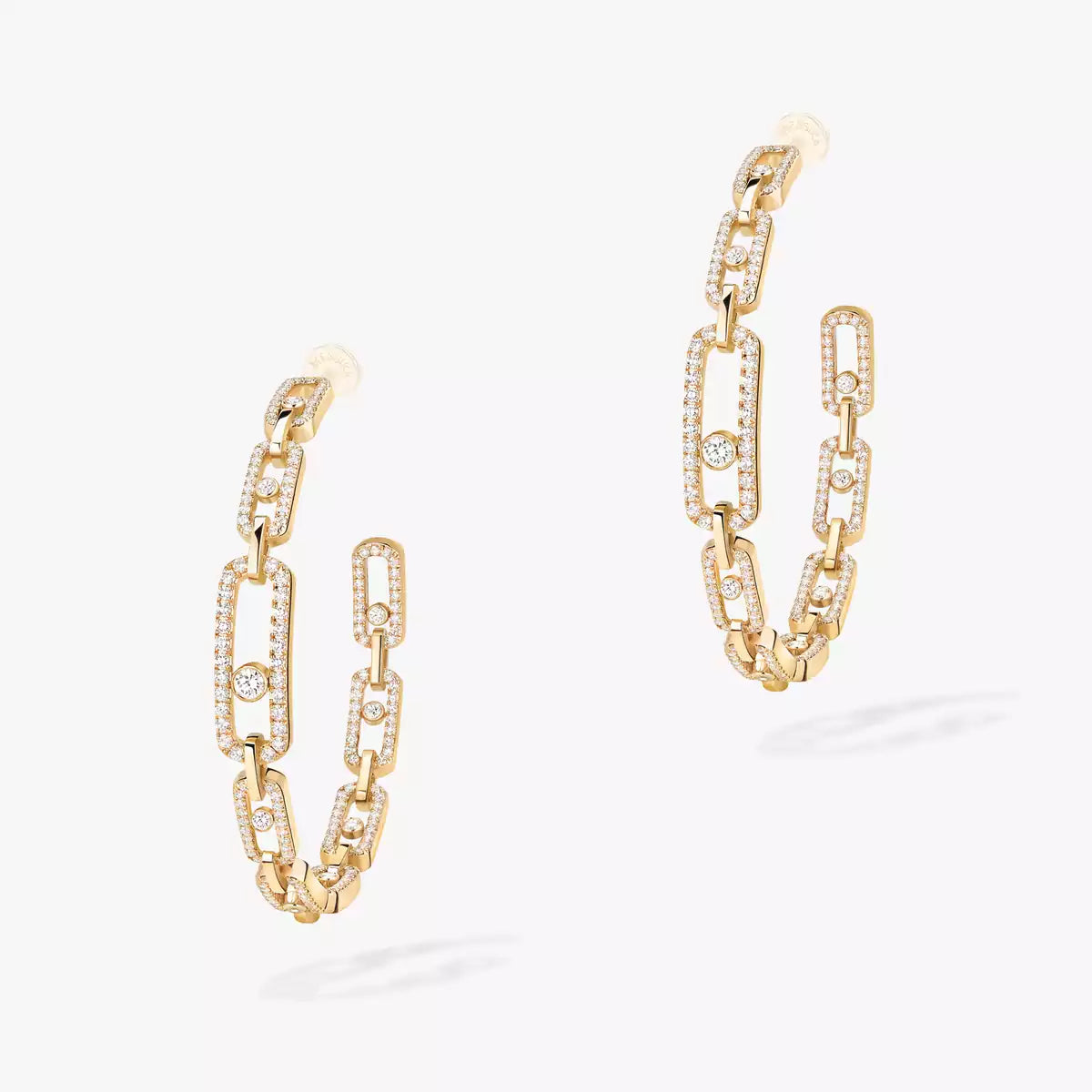 [[Sprite Jewelry]Move Link Diamond Hoop Earrings