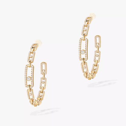 [[Sprite Jewelry]Move Link Diamond Hoop Earrings