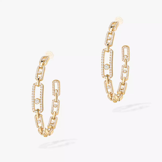[[Sprite Jewelry]Move Link Diamond Hoop Earrings