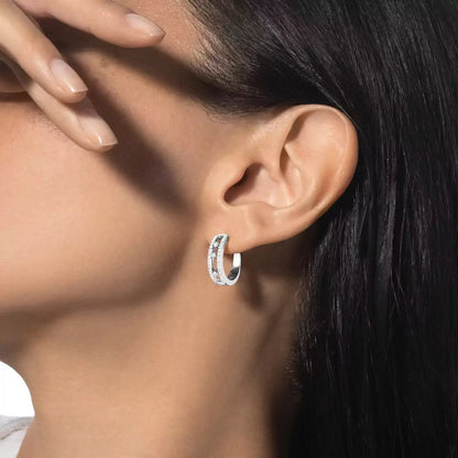 [Sprite Jewelry]Diamond Pave_ Hoop Earrings Move