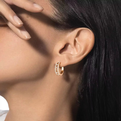 [Sprite Jewelry]Diamond Pave_ Hoop Earrings Move