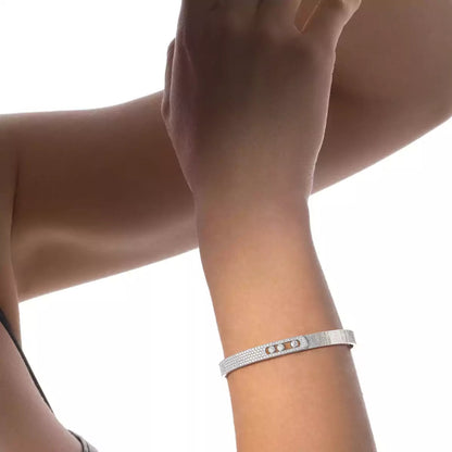 [Sprite Jewelry]Move Noa Ciselé half pavé bangle