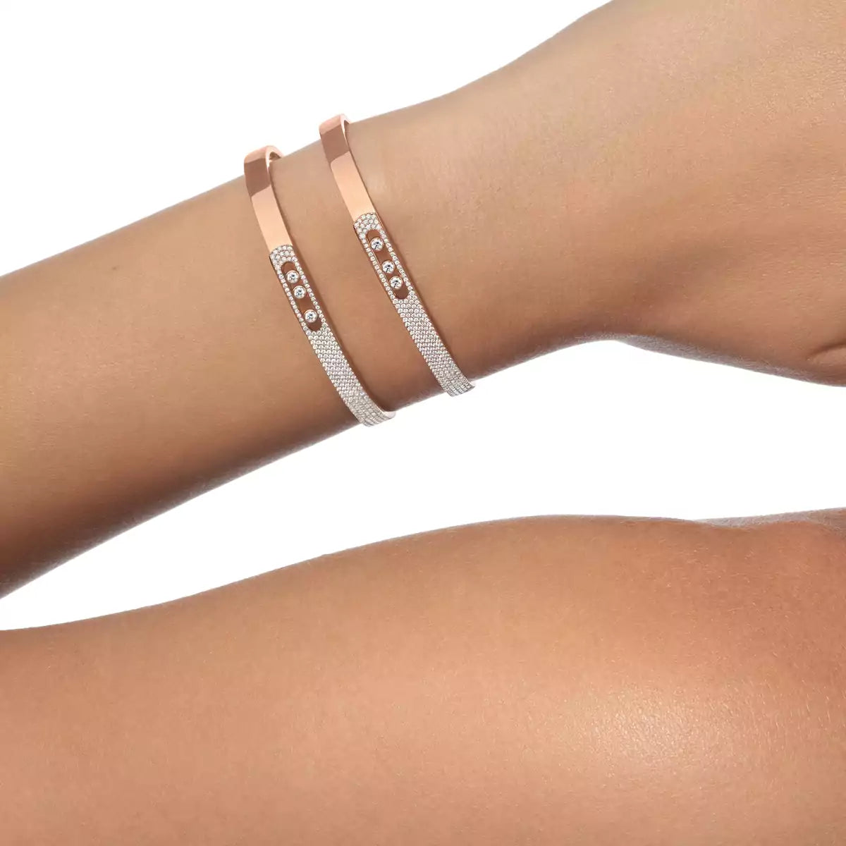 [Sprite Jewelry]Move Noa Rose Gold Pavé Diamond Bangle Bracelet