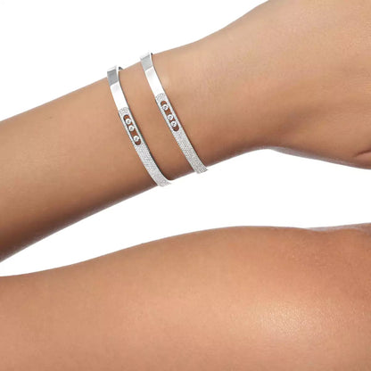 [Sprite Jewelry]Move Noa Rose Gold Pavé Diamond Bangle Bracelet